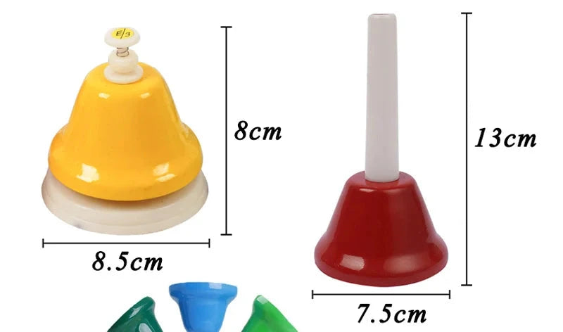8-er Set Regenbogen Glöckchen