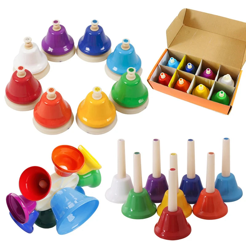 8-er Set Regenbogen Glöckchen